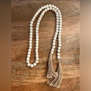 Wooden Bead Garland Strand with Tassles